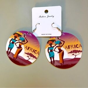 Safari Handmade & Painted Fashion Wooden Earrings